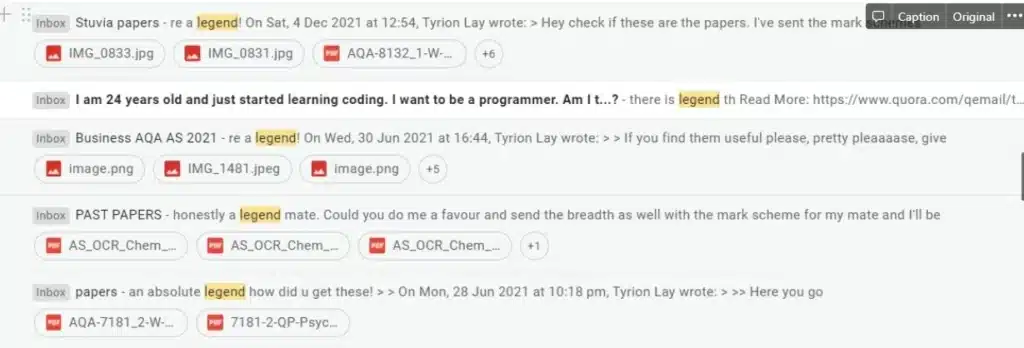Positive reviews and comments received via email, highlighting the effectiveness and convenience of Tyrion Papers' study resources.