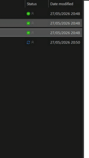 Screenshot of a dark file manager showing four PDFs on the left and a scanned Maths exam paper on the right labeled 8MA0/01 (May 14, 2026).