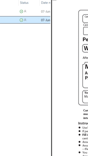 Left: a file list with a highlighted item 'EDEXCEL A LEVEL MATHS 2026 PAPER 1 PURE MATHS SOLUTIONS' selected; right: a Pearson Edexcel Level 3 GCE exam form for Wednesday 3 June 2026 with subject 'Mathematics' and an illustration of a calculator.
