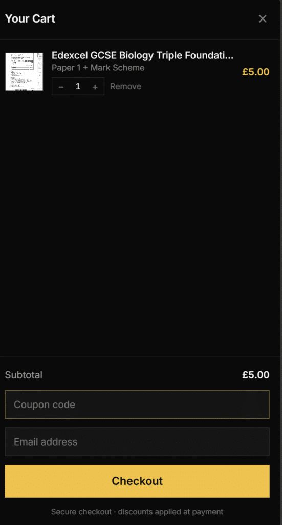 How to apply a tyrion papers promo code in komerza Komerza cart showing the coupon code field before secure checkout