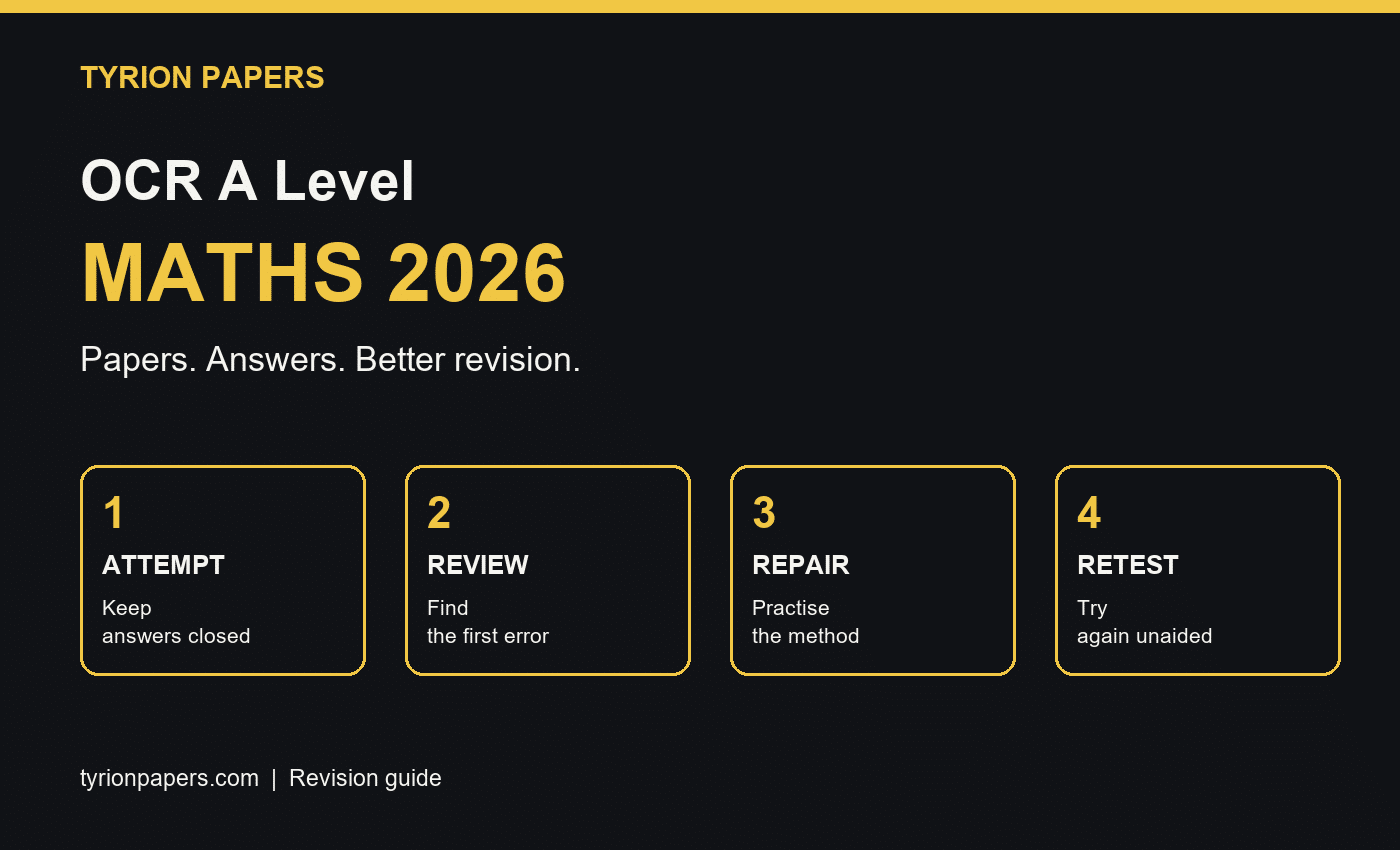 OCR A Level revision routine: attempt, review, repair and retest