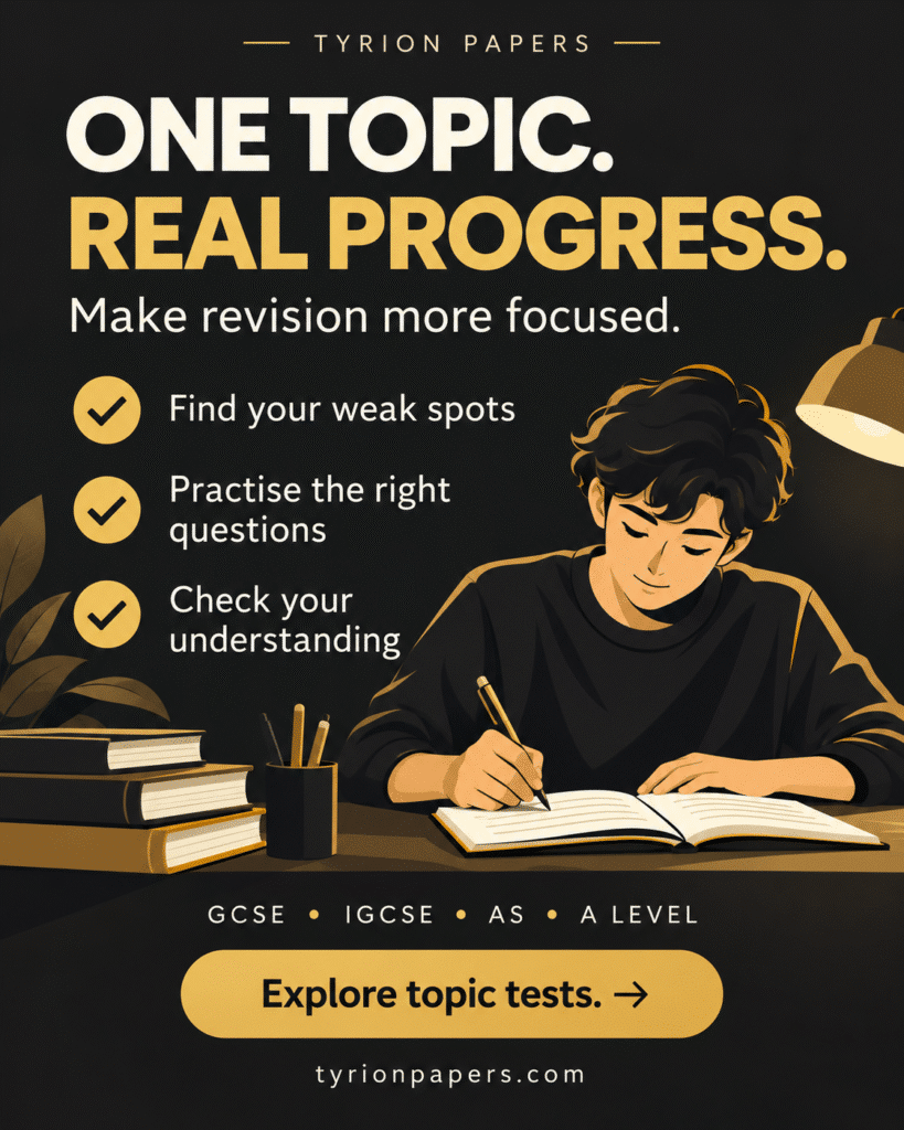 One topic, real progress: find weak spots, practise the right questions and check understanding with topic tests.